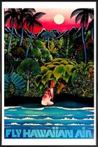 JUNIQE - Poster in kunststof lijst hawaii2 -40x60 /Blauw & Groen