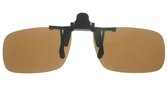 Polariserende Slim Brown Clip-On Opzetter Zonnebril Voorhanger Opzetbril Overzet Overzetzonnebril