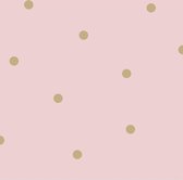 Dutch Wallcoverings - Make Believe Dotty roze/goud