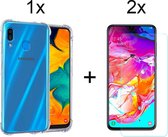 samsung galaxy a40 hoesje shock proof case - Samsung a40 hoesje transparant - hoesje samsung a40 - samsung a40 hoesjes cover hoes - 2x samsung a40 Screenprotector Screen Protector