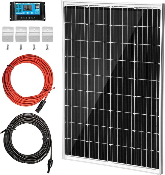 Complete set Zonnepaneel 100W 12V Plug & Play Ideal voor Camper
