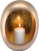 Kandelaar Store - Standing egg T-light Hoogte 33 cm - Goud - 26 x 12 x 33 cm