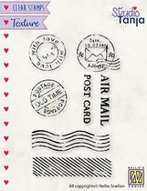 TXCS020 Nellie Snellen Texture clearstamp - textuur stempel Post - poststempel airmail - writing