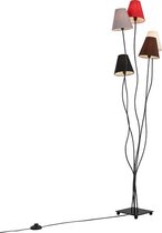 QAZQA melis - Moderne Vloerlamp | Staande Lamp met kap - 5 lichts - H 1630 mm - Wit -  Woonkamer | Slaapkamer