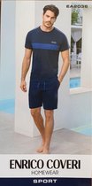Enrico Coveri sport set van katoen, huispak t-shirt en korte broek, Italiaanse merk maat M/48