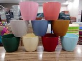 7pcs pots de fleurs système de drainage de pot intelligent motif au crochet différentes couleurs