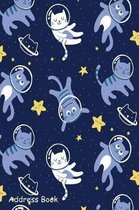 Address Book: For Contacts, Addresses, Phone, Email, Note, Emergency Contacts, Alphabetical Index With Hand Drawn Cute Kitty Pattern