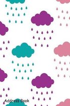 Address Book: For Contacts, Addresses, Phone, Email, Note, Emergency Contacts, Alphabetical Index with Clouds Seamless Pattern