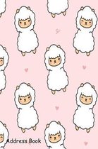 Address Book: For Contacts, Addresses, Phone, Email, Note, Emergency Contacts, Alphabetical Index With Cute Alpaca Seamless Pattern