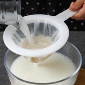 Keuken Ultra-Fijne Zeef Keuken Nylon Mesh Filter Lepel Voor Geschikt Voor Sojamelk koffie Melk Yoghurt - Wit