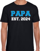 Papa est 2024 - t-shirt zwart voor heren - Aanstaande vader/ papa cadeau L