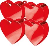 Set van 2x stuks ballon gewichtje rode hartjes stijl - Voor helium ballonnen