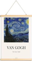 JUNIQE - Posterhanger van Gogh - The Starry Night -40x60 /Blauw &