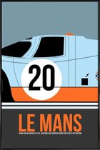 JUNIQE - Poster in kunststof lijst Le Mans Poster 2 -30x45 /Blauw &