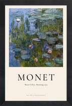 JUNIQE - Poster in houten lijst Monet - Water Lilies, Morning -40x60