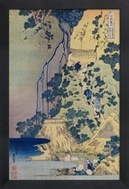 JUNIQE - Poster met houten lijst Hokusai - Travellers Climbing up a