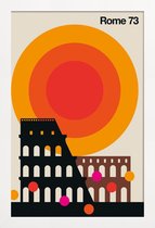 JUNIQE - Poster in houten lijst Vintage Rome 73 -40x60 /Kleurrijk