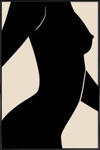 JUNIQE - Poster met kunststof lijst Silhouette II -13x18 /Grijs &