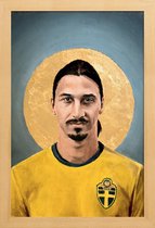 JUNIQE - Poster met houten lijst Football Icon - Zlatan Ibrahimovic