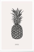 JUNIQE - Poster Pineapple -13x18 /Grijs & Ivoor