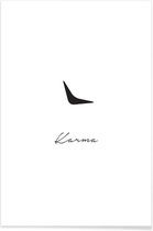 JUNIQE - Poster Karma -30x45 /Wit & Zwart