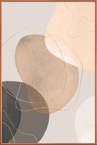 JUNIQE - Poster met kunststof lijst Graphic 20802 -13x18 /Bruin &