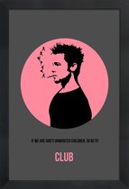 JUNIQE - Poster in houten lijst Fight Club -40x60 /Roze & Zwart