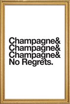 JUNIQE - Poster met houten lijst Champagne & Regrets -40x60 /Wit &