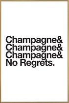 JUNIQE - Poster met kunststof lijst Champagne & Regrets -13x18 /Wit &