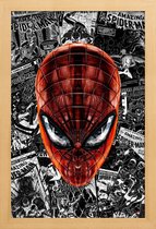 JUNIQE - Poster in houten lijst The Spider-Man - Een stripheld -30x45