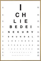 JUNIQE - Poster met kunststof lijst Eye Chart Ich Liebe Dich -40x60