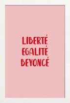 JUNIQE - Poster in houten lijst Liberté Egalité Beyoncé -20x30 /Roze