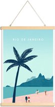 JUNIQE - Posterhanger Rio De Janeiro - retro -20x30 /Turkoois