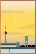 JUNIQE - Poster met kunststof lijst Berlijn - retro -30x45 /Geel