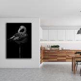 KEK Original - Dieren Flamingo - wanddecoratie - 90 x 60 cm - muurdecoratie - Dibond 3mm -  schilderij - Zwart/Wit