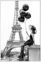 JUNIQE - Poster in kunststof lijst Black Balloons -30x45 /Grijs & Wit
