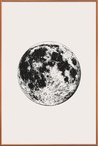 JUNIQE - Poster met kunststof lijst Lunar -13x18 /Grijs & Ivoor