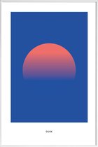 JUNIQE - Poster met kunststof lijst Dusk #6 -13x18 /Blauw & Oranje