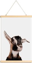 JUNIQE - Posterhanger Goat -20x30 /Bruin & Wit