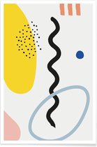 JUNIQE - Poster Vertical Waves -20x30 /Blauw & Oranje