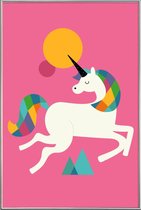 JUNIQE - Poster met kunststof lijst To Be A Unicorn -13x18 /Kleurrijk