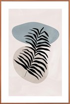 JUNIQE - Poster met kunststof lijst Stone Reed -20x30 /Blauw & Ivoor