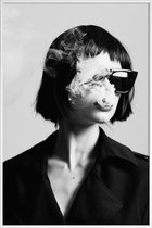 JUNIQE - Poster in kunststof lijst Smoke III -40x60 /Wit & Zwart