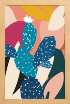JUNIQE - Poster in houten lijst Cacti -40x60 /Bruin & Groen