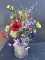 Seta Fiori - Zijden Bloemen Kunstboeket - Kunstbloemen - Boeket voor Binnen - Veld Bloemen - Kunstbloemen - In Zink