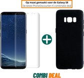 Fooniq Silicone Hoesje Zwart + Screenprotector - Geschikt Voor Samsung Galaxy S8+