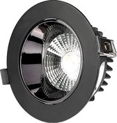 LED Spot – Inbouwspot – Viron Coba – 10W – Warm Wit 3000K – Rond – Mat Zwart – Aluminium – BES LED