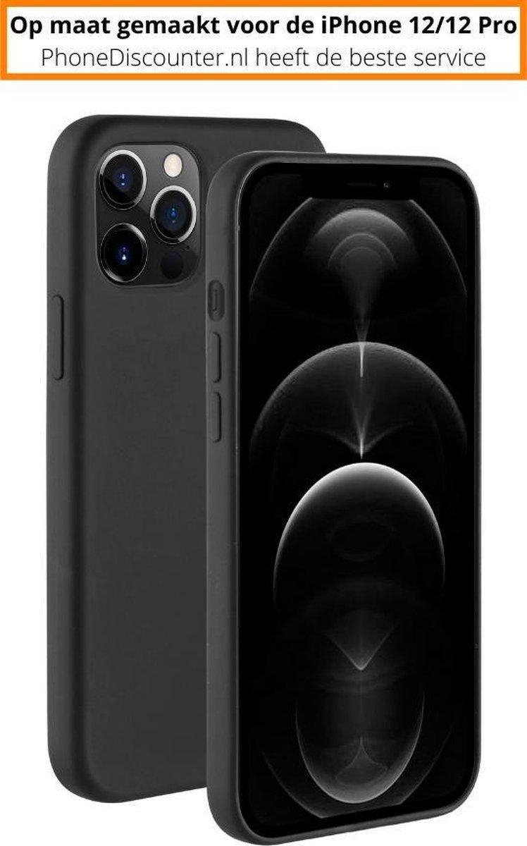 Fooniq Silicone Hoesje Zwart + Screenprotector - Geschikt Voor Apple iPhone 12 Pro