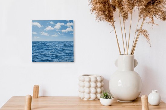 Peintures sur toile Mer - Nuages - Blauw - 20x20 cm - Décoration murale
