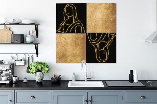 Peintures sur toile - Maîtres anciens - Collage - Or - 90x90 cm - Décoration murale